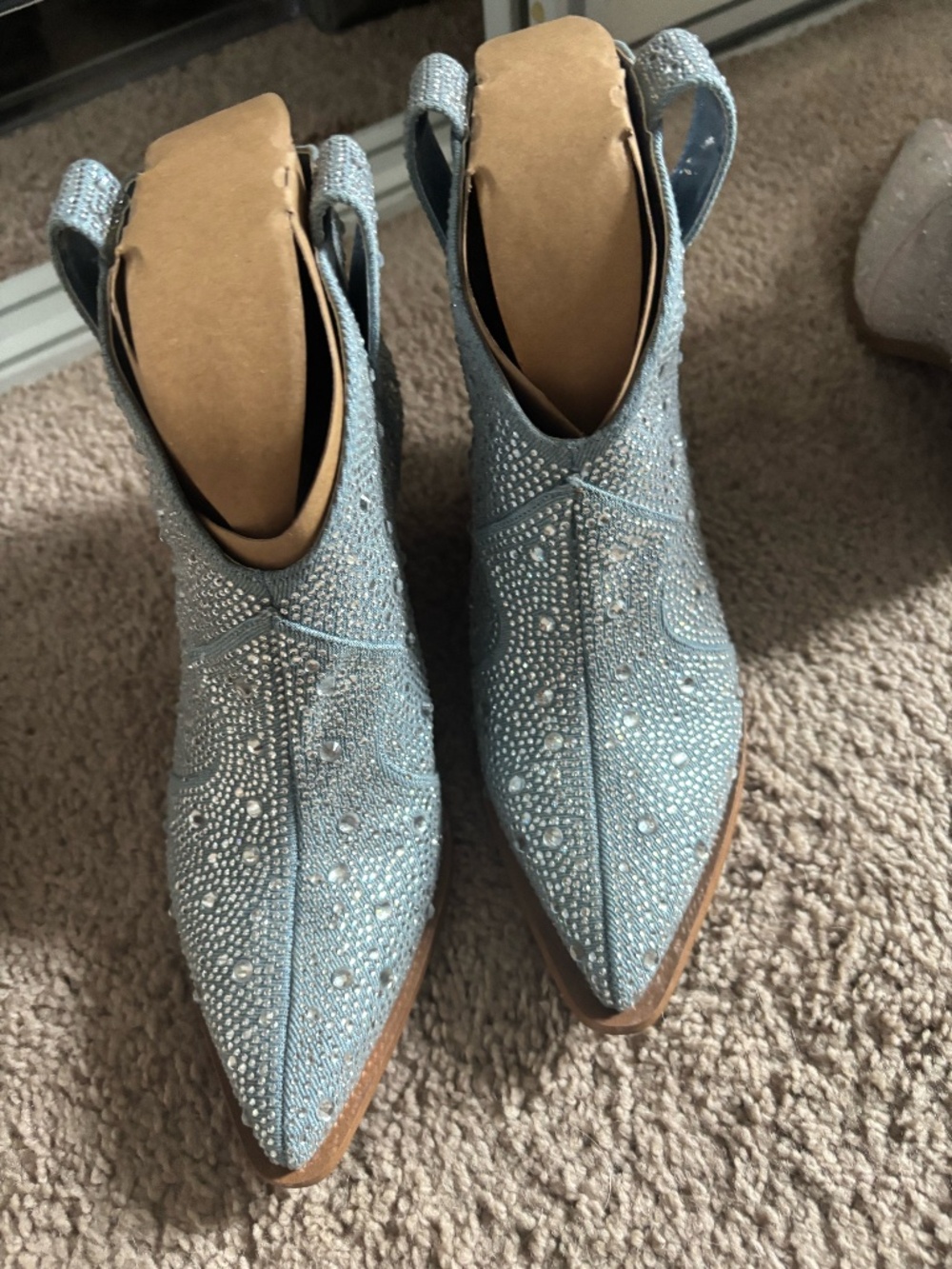 Jessica Simpson Rhinestone Western Ankle Booties Size 8